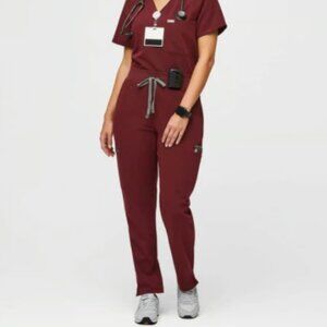 Figs Burgundy Women’s High Waisted Scrub Pants